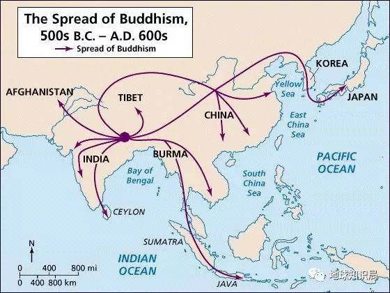 佛教经新疆传播路线图