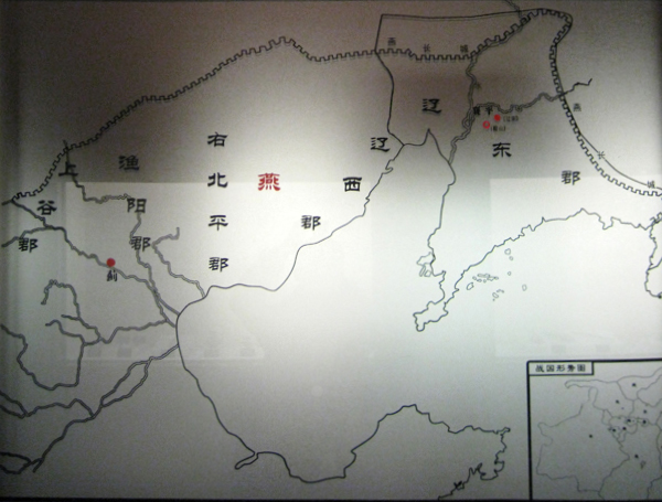 秦开扩疆后右北平、辽西、辽东郡地图