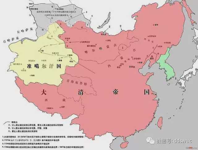 康熙后期的疆域图-清朝时期俄罗斯和中国在蒙古地区的竞争