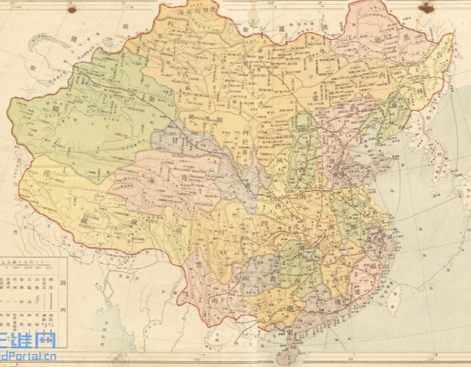 清末地图和今日中国地图对比