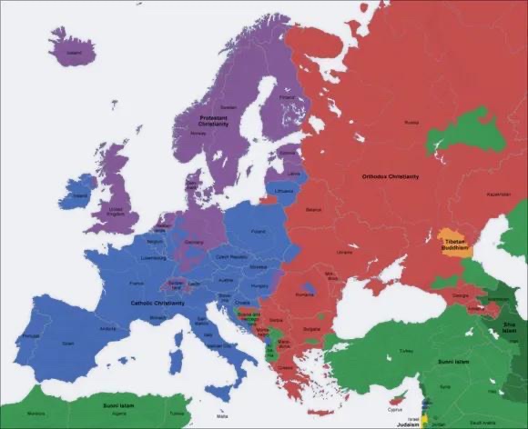 欧洲及周边宗教信仰分布-民族史